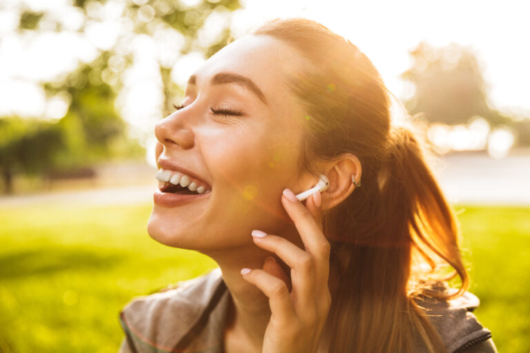 beautiful-cute-fitness-sports-woman-relieved of headache